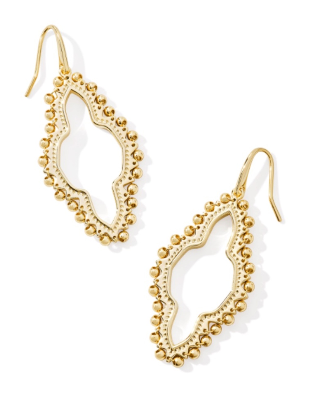 Kendra Scott Abbie Beaded Open Frame Earrings Gold